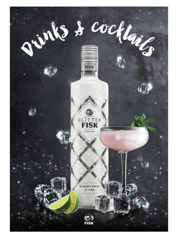 Glitter FISK Diamond Elderflower & Lime 70 cl. 15 Rasch Vin & Spiritus