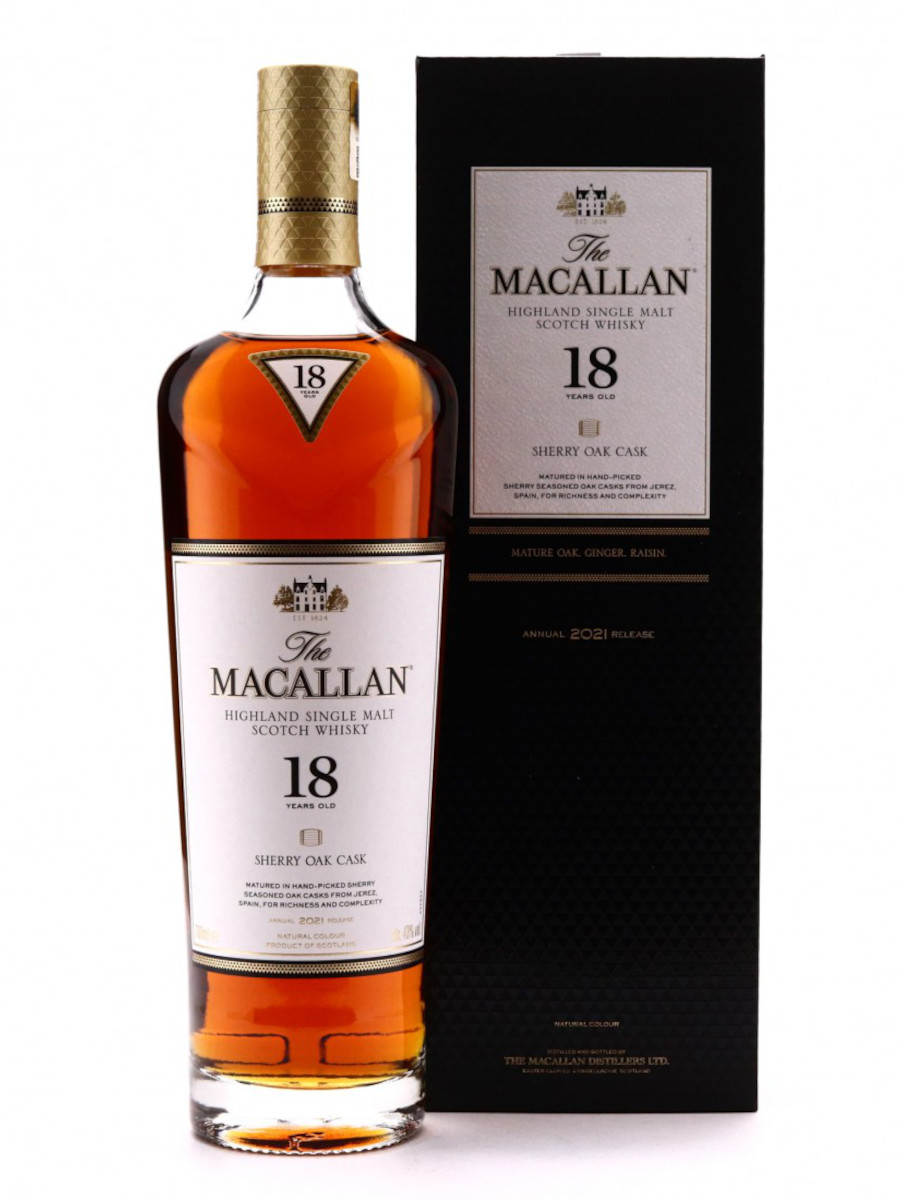 Macallan 18 Year Sherry Oak Cask Highland Single Malt Scotch