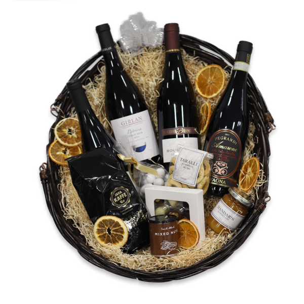 Premium Wine Basket 4 Bottles 4×75 CL Rasch Vin & Spiritus