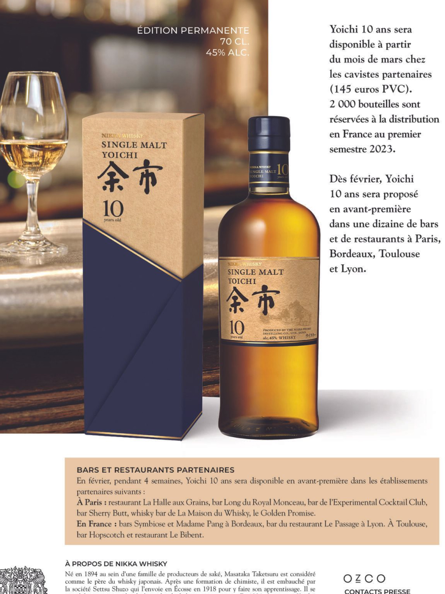 Nikka Whisky - Single Malt Yoichi 10 Years Old 70 CL 45% - Rasch Vin &  Spiritus