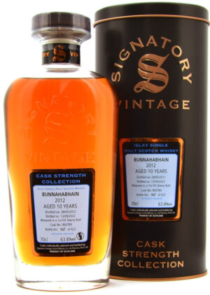 Bunnahabhain 10 Years 2012 - Signatory Vintage Decanter 70 cl. 63,8%