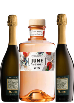 June Peach Spritz - Pakketilbud (1x70 cl. June Wild Peach + 2x75 cl. Althea Prosecco)