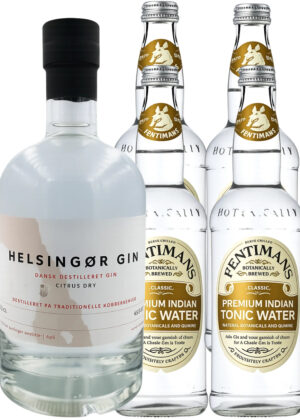 Gin Tonic - Pakketilbud (1x70 cl. Helsingør Gin + 4x50 cl. Fentimans Indian Tonic Water)