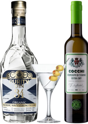 Dry Martini-Kit (1x70 cl. Purity Nordic Navy Strength Gin + 1x50 cl. Cocchi Vermouth di Torino Extra Dry)