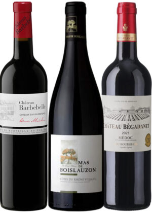 Franska Röda Vardagsfavoriter - Vinpaket 3x75 cl. (1x Barbebelle Rouge, 1x Boislauzon Villages, 1x Begadanet Cru Bourgeois)