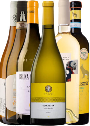 Italienske Hvide Hverdagsfavoritter - Vinpakke 6x75 cl. (1x Plani Arche Grechetto, 1x FANTI Soralisa, 1x Charisma Trebbiano, 1x Langhe Arneis, 1x Greco Riserva, 1x Malvasia Bianco)