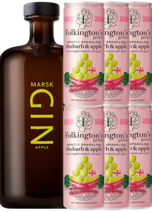 Apple Rhubarb Gin Fizz - Bundle (1x70 cl. Marsk Apple Gin + 6x25 cl. Folkington’s Rhubarb & Apple)