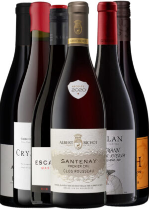 Pinot Noir Cuvée Prestige - Vinpakke 6x75 cl. (1x Girlan Riserva, 1x Crystallum Cinema, 1x Albert Sounit Vieilles Vignes, 1x Bichot Santenay Premier Cru, 1x Erath Oregon, 1x Escarpment Kiwa)