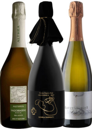 Unexpected Bubbles Part 1 – Bundle 3x75 cl. (1x Sarmenti Negroamaro Brut, 1x Althea Brut Nature Sui Lieviti, 1x Ratzenberger Riesling Sekt Brut)