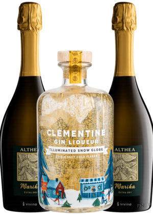 Golden Bubbles Cocktail - Bundle (1x70 cl. Clementine Snow Globe Gin + 2x75 cl. Althea Prosecco)