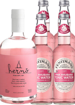 Hernö Pink Gin Tonic - Bundle (1x50 cl. Hernö Pink BTL Gin + 4x50 cl. Fentimans Pink Rhubarb Tonic Water)