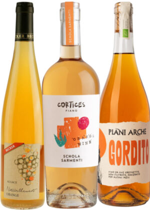 Skalkontakt – Vinpakke 3x75 cl. (1x Grechetto Orange, 1x Gewürtztaminer Orange, 1x Schola Sarmenti Orange)
