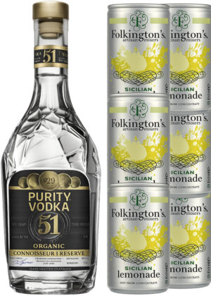 Sicilian Vodka Lemonade - Bundle (1x100 cl. Purity Vodka 51 Connoisseur Reserve + 6x15 cl. Folkington’s Sicilian Lemonade)