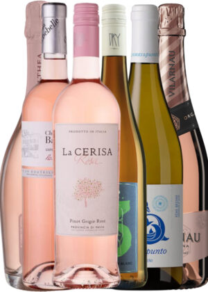 Sommar, Sol & Vin – Vinpaket 6x75 cl. (1x Althea Rosaperla, 1x Vilarnau Rosé Reserva, 1x La Cerisa Rosa, 1x Barbebelle Rosé, 1x Contrapunto Albariño, 1x Leitz Sauv-Blanc)